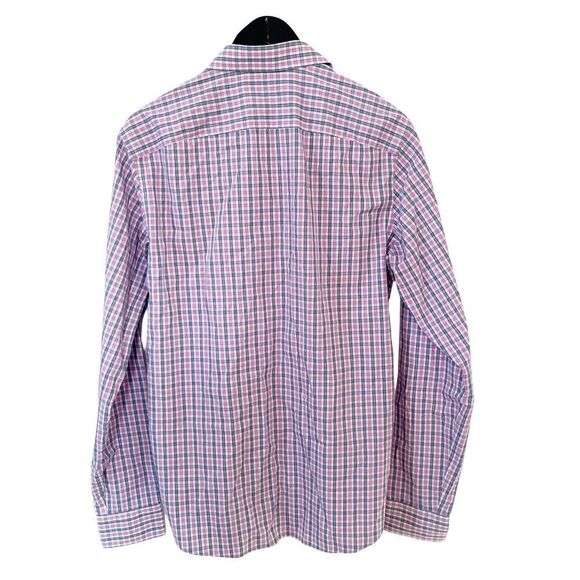 Robert Graham Burgundy Blue Small Pattern Contrasting Floral Cuffs Dress Shirt - Picture 11 of 11